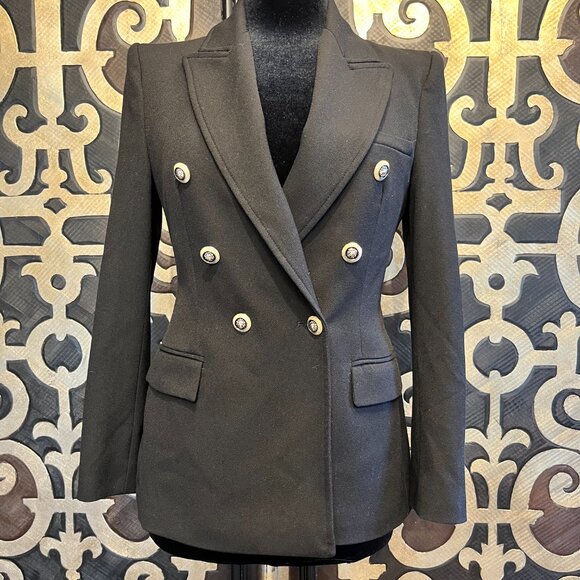Zara black double breasted lion buttons blazer - Picture 2 of 6